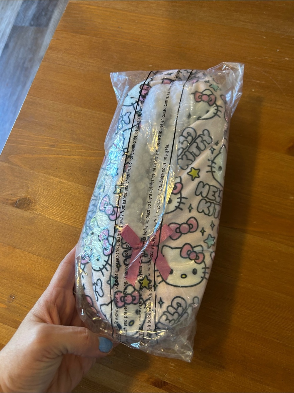 Hello Kitty Pink and White Character Slippers with Bow Accents
